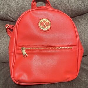 Christian Lacroix Vibrant Red Backpack with Gold Details